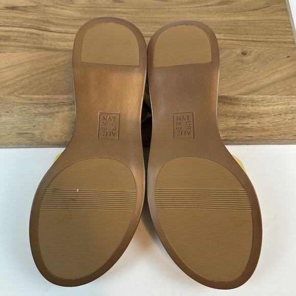 New NWOB Womens Naturalizer Rikki Yellow Suede Platform Cork Sandals‎ Size 10 M - Picture 7 of 10